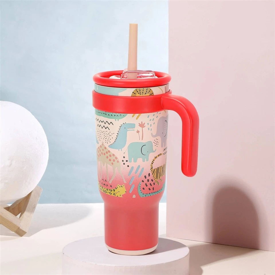 40 Oz Tumbler With Handle And Straw